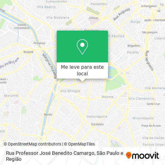 Rua Professor José Benedito Camargo mapa