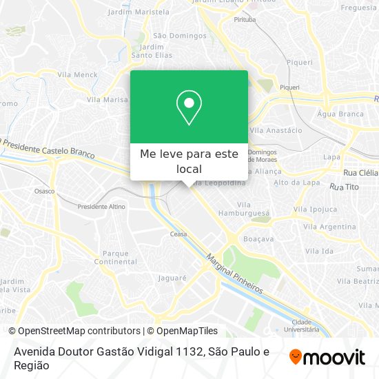 Avenida Doutor Gastão Vidigal 1132 mapa