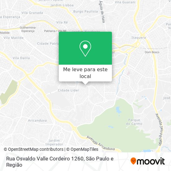 Rua Osvaldo Valle Cordeiro  1260 mapa