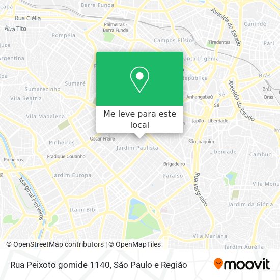 Rua Peixoto gomide  1140 mapa