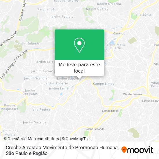 Creche Arrastao Movimento de Promocao Humana mapa