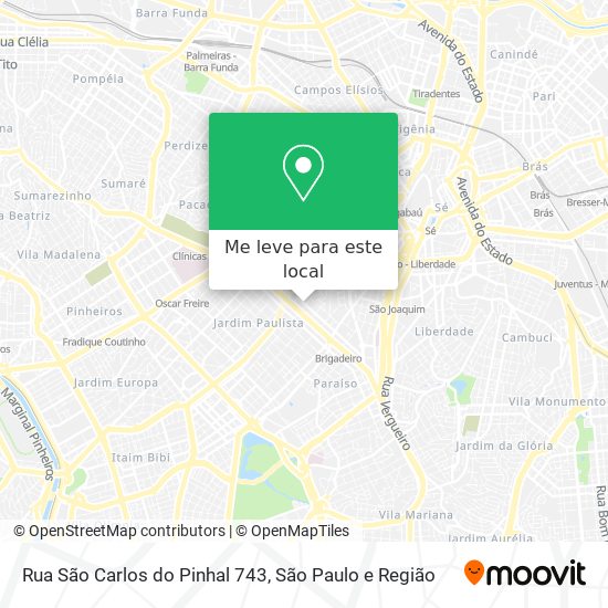 Rua São Carlos do Pinhal 743 mapa