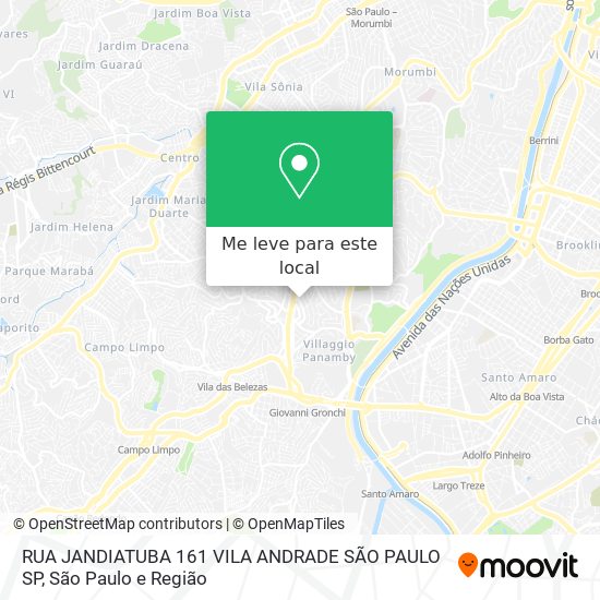 RUA JANDIATUBA  161 VILA ANDRADE  SÃO PAULO SP mapa
