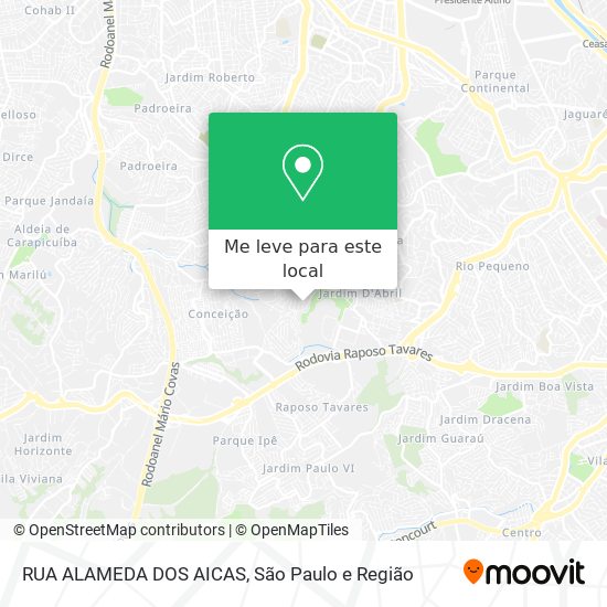 RUA ALAMEDA DOS AICAS mapa