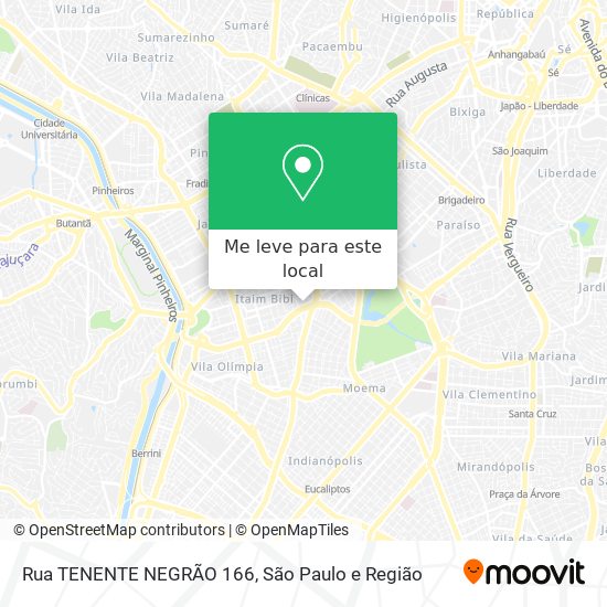 Rua TENENTE NEGRÃO 166 mapa
