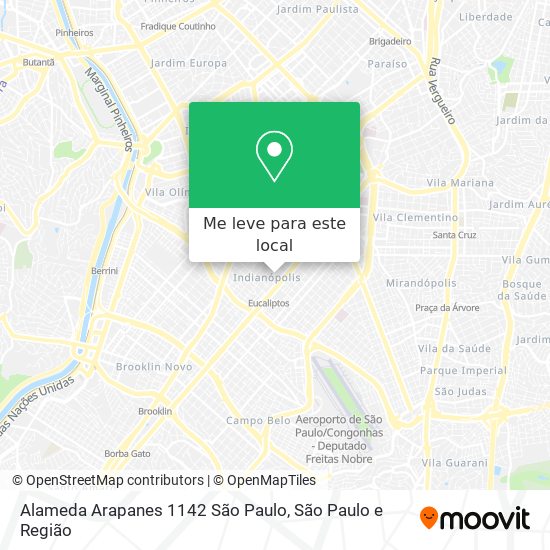 Alameda Arapanes 1142  São Paulo mapa
