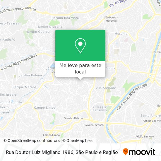 Rua Doutor Luiz Migliano 1986 mapa