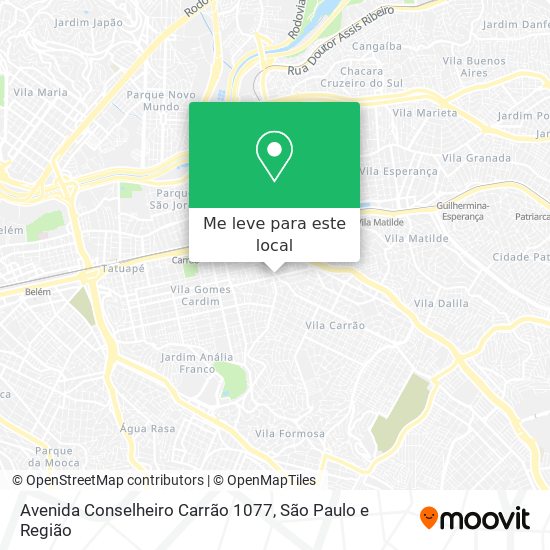 Avenida Conselheiro Carrão 1077 mapa