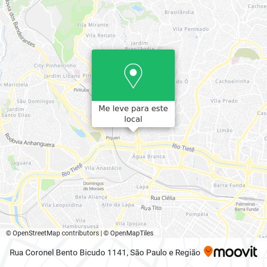 Rua Coronel Bento Bicudo 1141 mapa