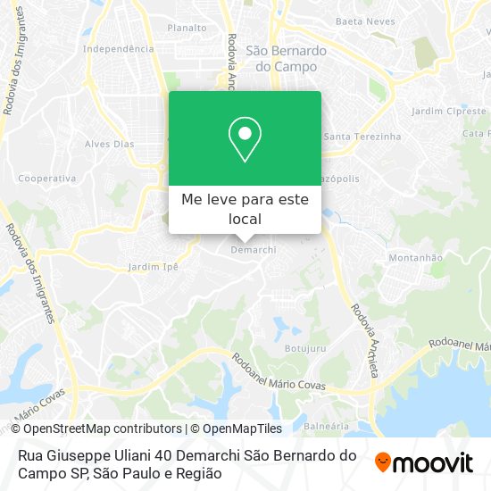 Rua Giuseppe Uliani  40   Demarchi   São Bernardo do Campo   SP mapa