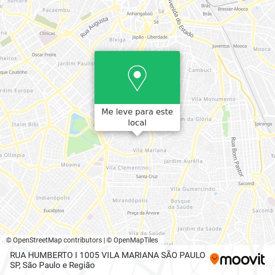 RUA HUMBERTO I   1005  VILA MARIANA   SÃO PAULO SP mapa