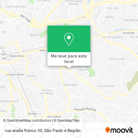 rua analia franco  30 mapa