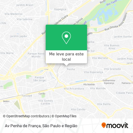 Av  Penha de França mapa