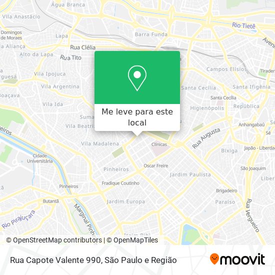 Rua Capote Valente  990 mapa
