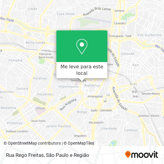 Rua Rego Freitas mapa