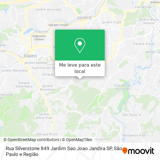 Rua Silverstone  849   Jardim Sao Joao  Jandira   SP mapa