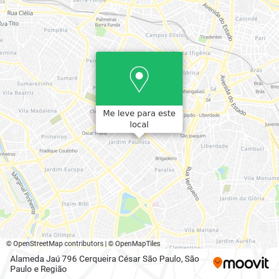 Alameda Jaú  796   Cerqueira César  São Paulo mapa