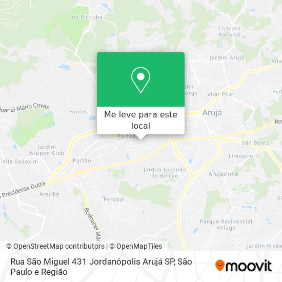 Rua São Miguel  431   Jordanópolis   Arujá   SP mapa