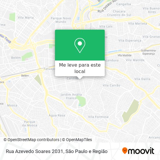 Rua Azevedo Soares 2031 mapa