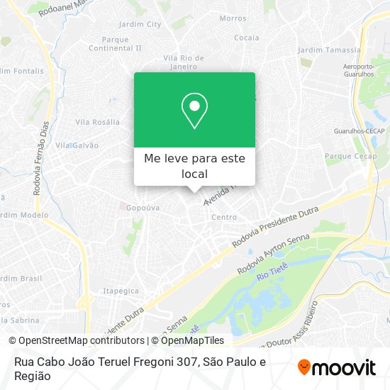 Rua Cabo João Teruel Fregoni 307 mapa