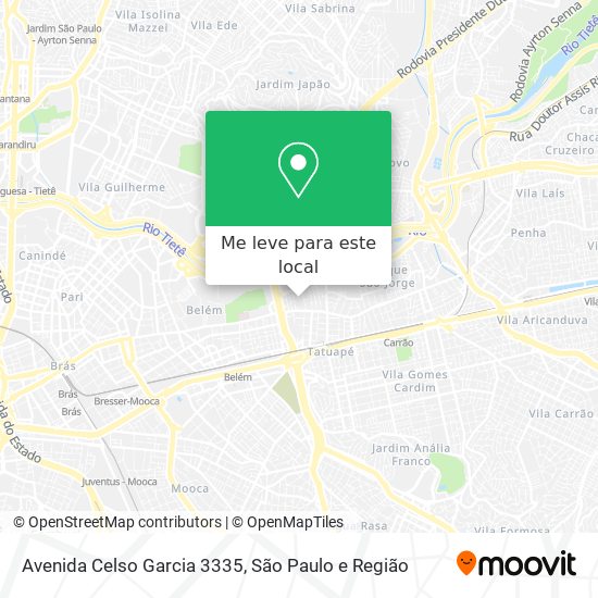 Avenida Celso Garcia 3335 mapa