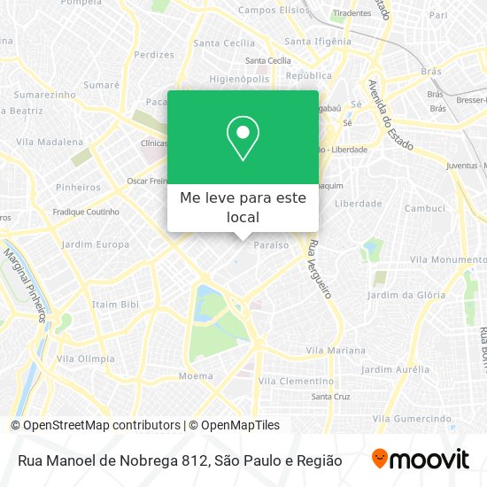 Rua Manoel de Nobrega  812 mapa