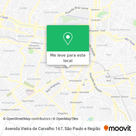 Avenida Vieira de Carvalho 167 mapa