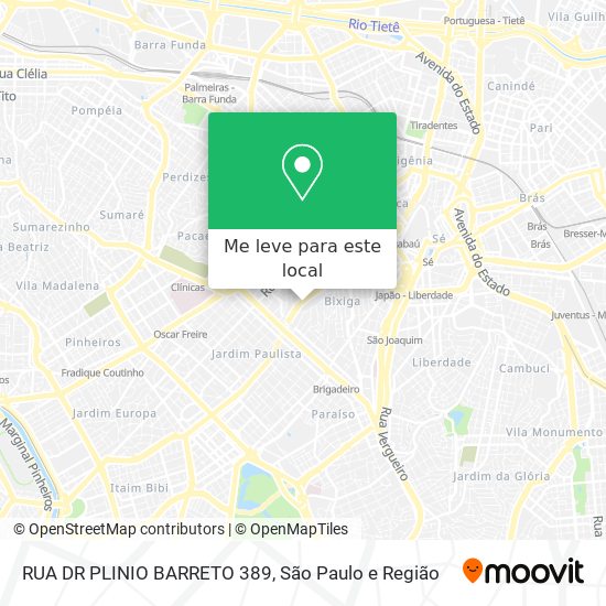 RUA  DR PLINIO BARRETO 389 mapa