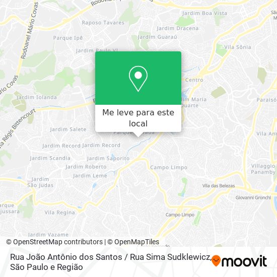 Rua João Antônio dos Santos / Rua Sima Sudklewicz mapa