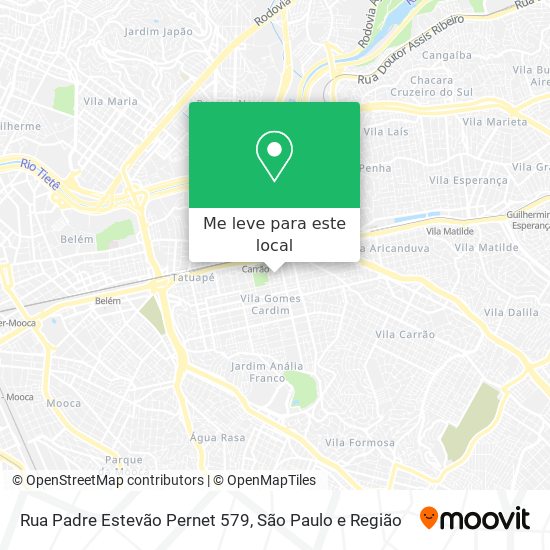 Rua Padre Estevão Pernet 579 mapa