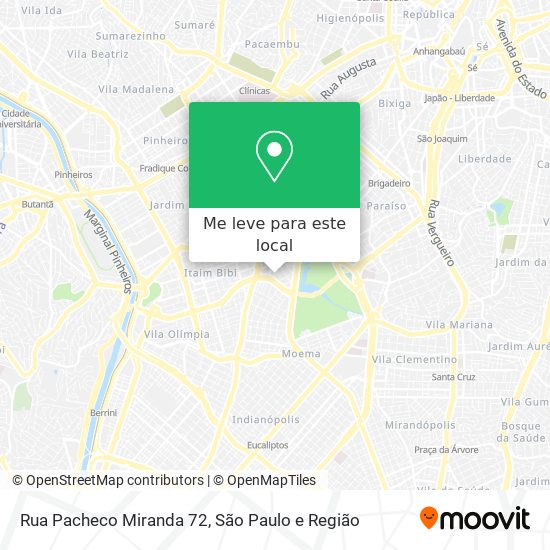Rua Pacheco Miranda 72 mapa