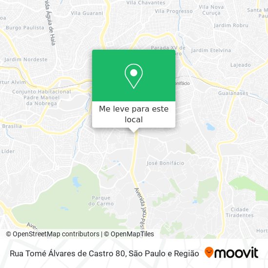 Rua Tomé Álvares de Castro 80 mapa