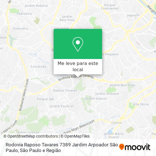 Rodovia Raposo Tavares  7389   Jardim Arpoador  São Paulo mapa