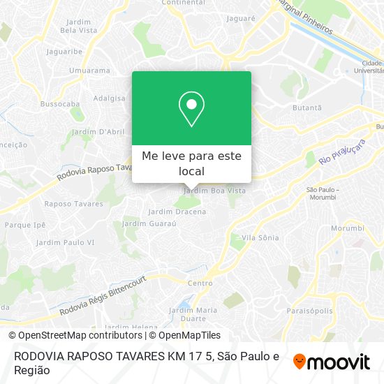 RODOVIA RAPOSO TAVARES  KM 17 5 mapa