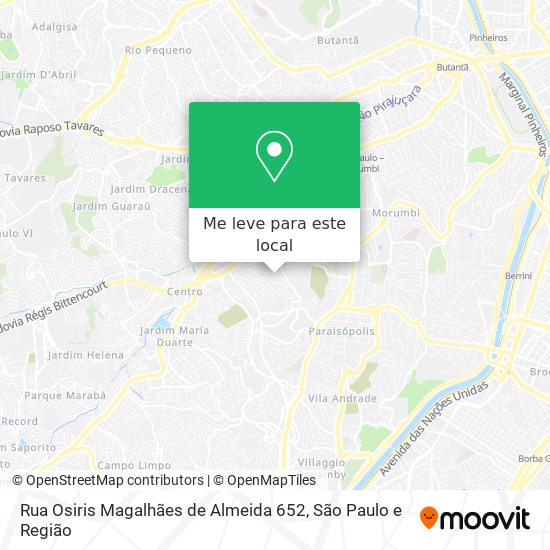 Rua Osiris Magalhães de Almeida 652 mapa