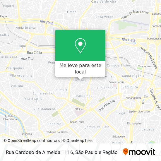 Rua Cardoso de Almeida 1116 mapa
