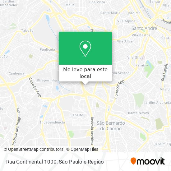 Rua Continental 1000 mapa