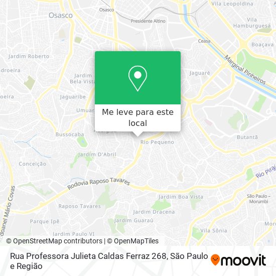 Rua Professora Julieta Caldas Ferraz 268 mapa