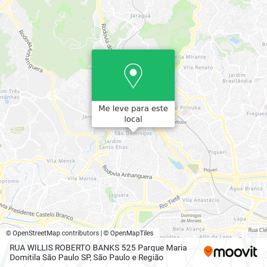 RUA WILLIS ROBERTO BANKS  525   Parque Maria Domitila   São Paulo   SP mapa