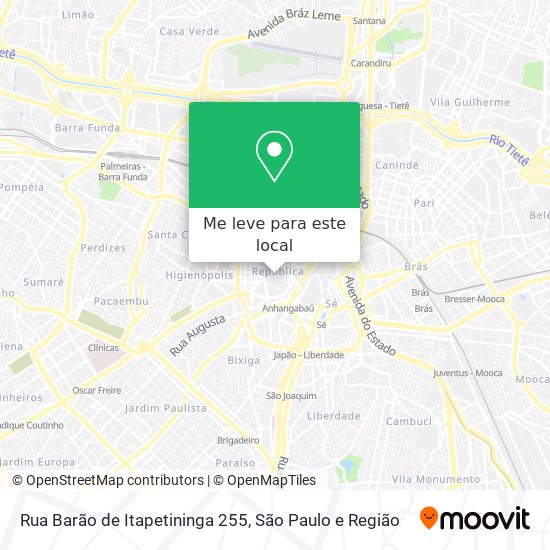 Rua Barão de Itapetininga  255 mapa