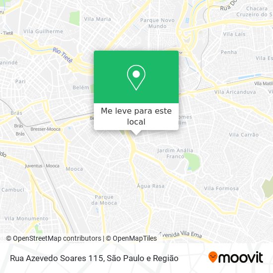 Rua Azevedo Soares 115 mapa