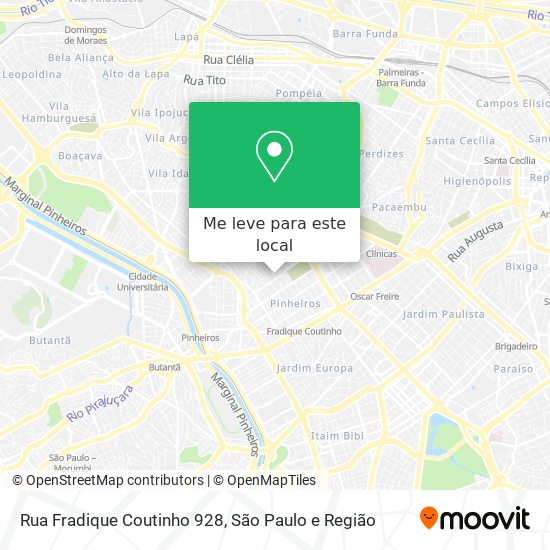 Rua Fradique Coutinho  928 mapa