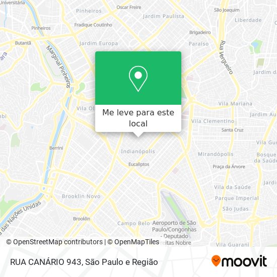RUA CANÁRIO 943 mapa