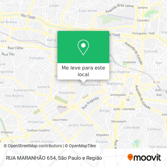 RUA MARANHÃO 654 mapa