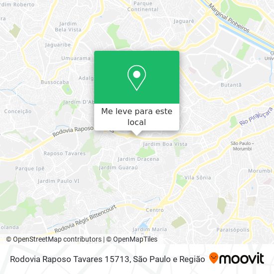 Rodovia Raposo Tavares 15713 mapa