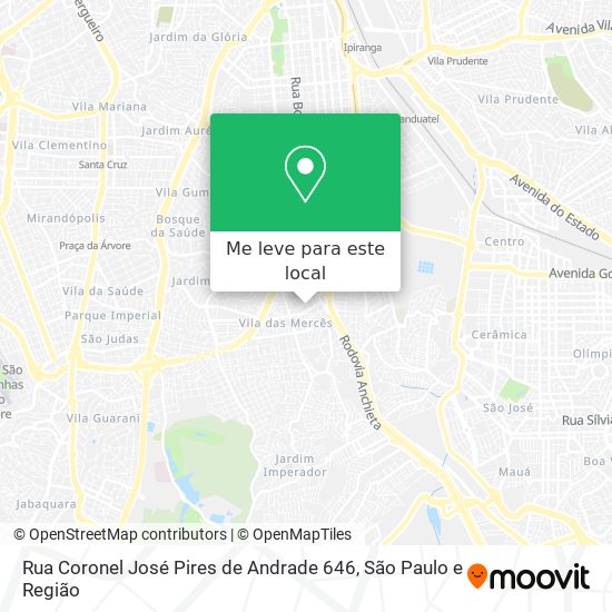 Rua Coronel José Pires de Andrade 646 mapa