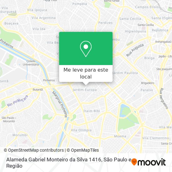 Alameda Gabriel Monteiro da Silva 1416 mapa