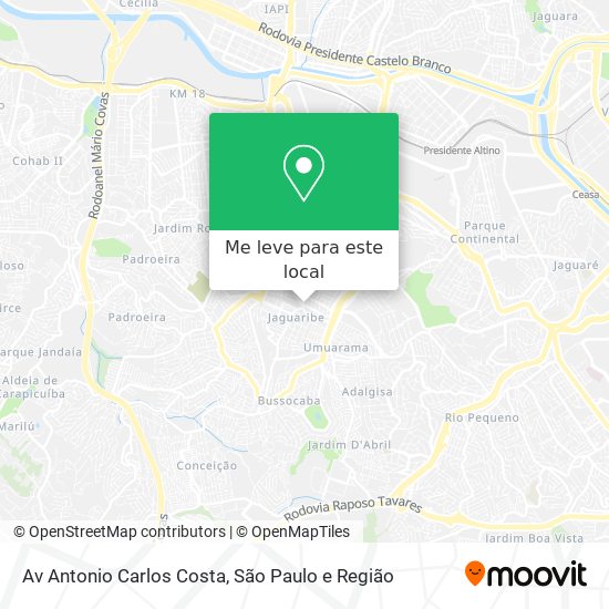 Av Antonio Carlos Costa mapa