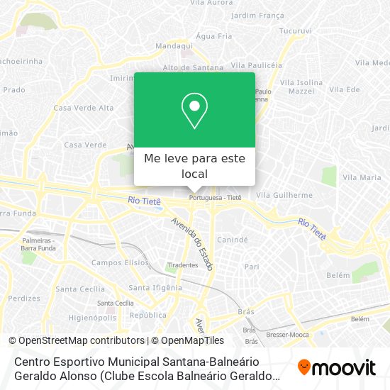 Centro Esportivo Municipal Santana-Balneário Geraldo Alonso (Clube Escola Balneário Geraldo Alonso) mapa