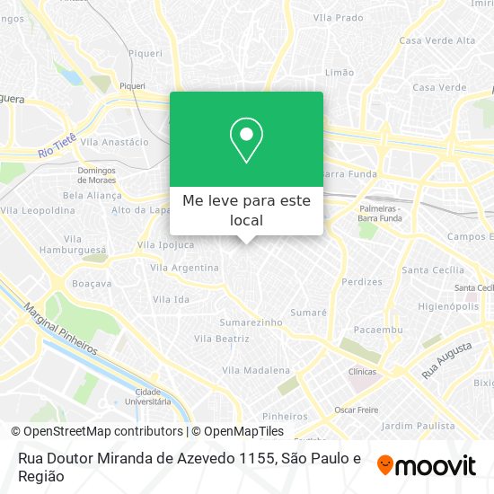 Rua Doutor Miranda de Azevedo 1155 mapa